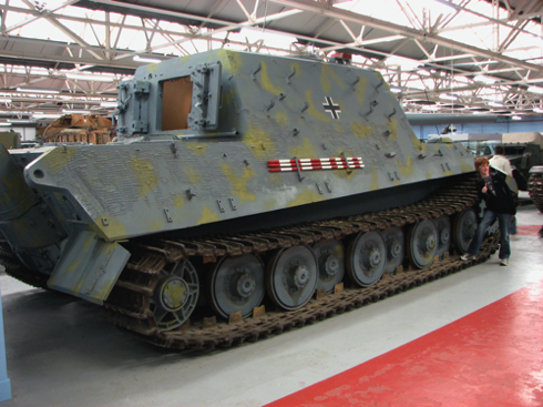 A Jagdtiger. Just a little bigger than the Hetzer! Its 128mm gun looks more like a naval weapon!